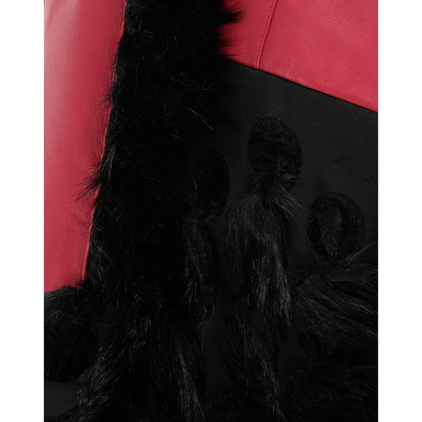 Maison Margiela Faux Fur Trimmed Leather Cape Jacket Women MAISON MARGIELA