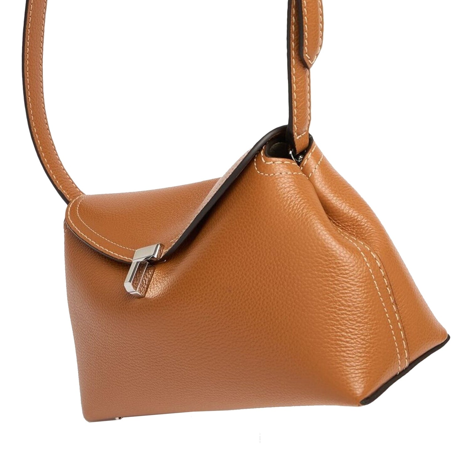 Toteme T-Lock Grained-Leather Clutch Bag Women TOTEME