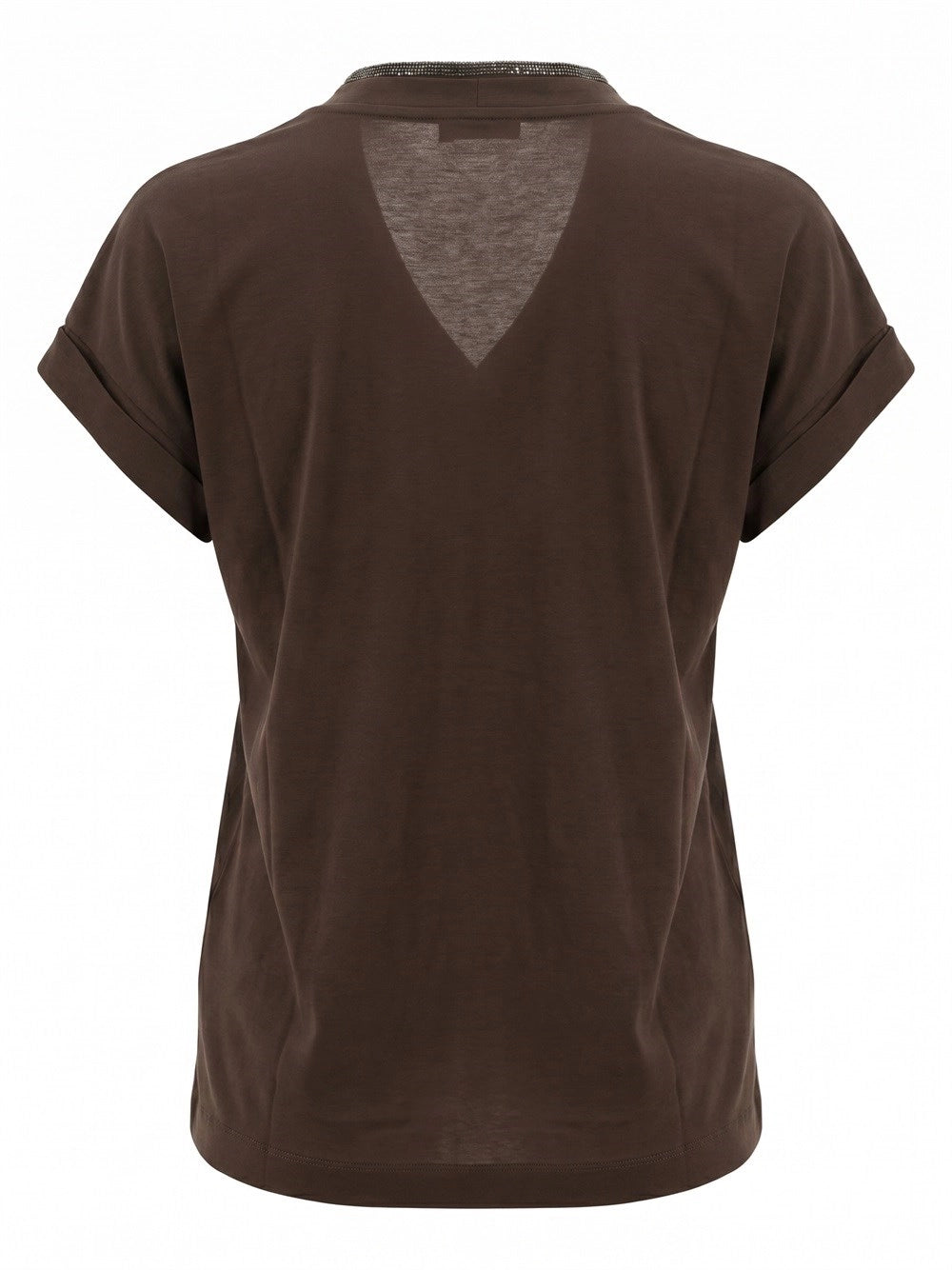 Brunello Cucinelli Women T-Shirt With `Precious` Neckline BRUNELLO CUCINELLI