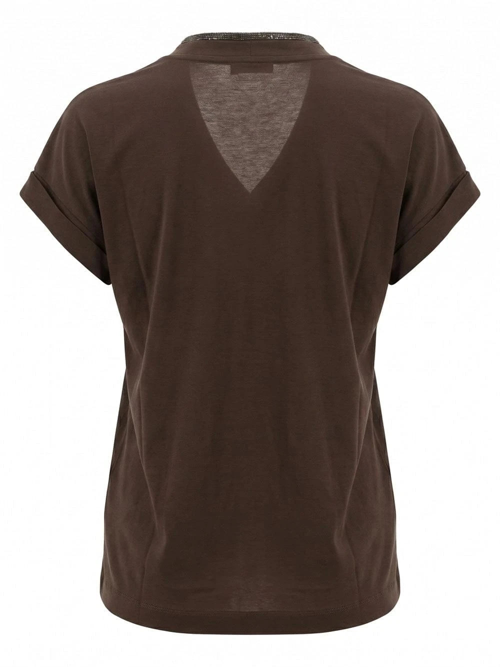 Brunello Cucinelli Women T-Shirt With `Precious` Neckline BRUNELLO CUCINELLI