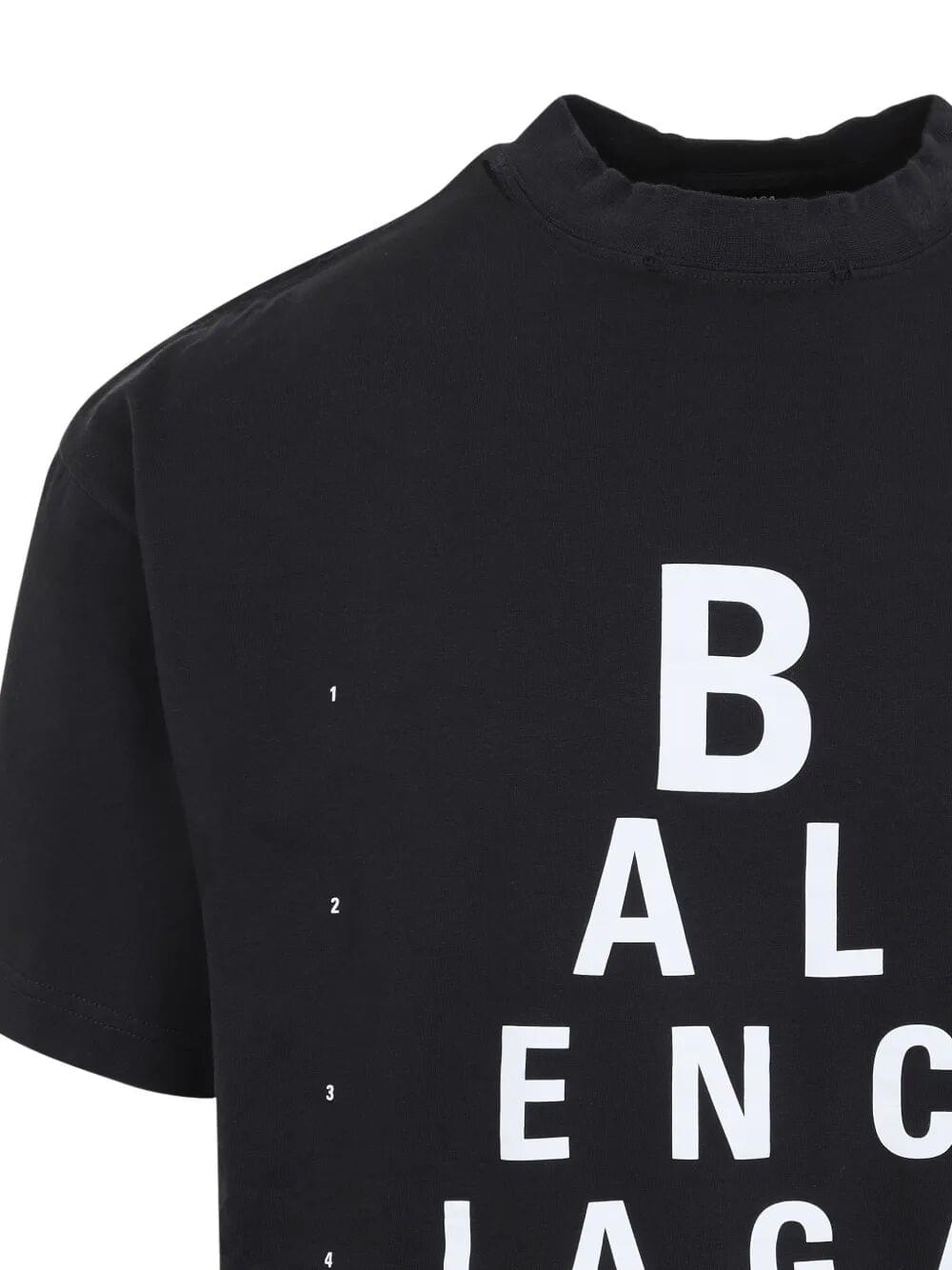 Balenciaga Women Optical Artwork Oversized T-Shirt BALENCIAGA