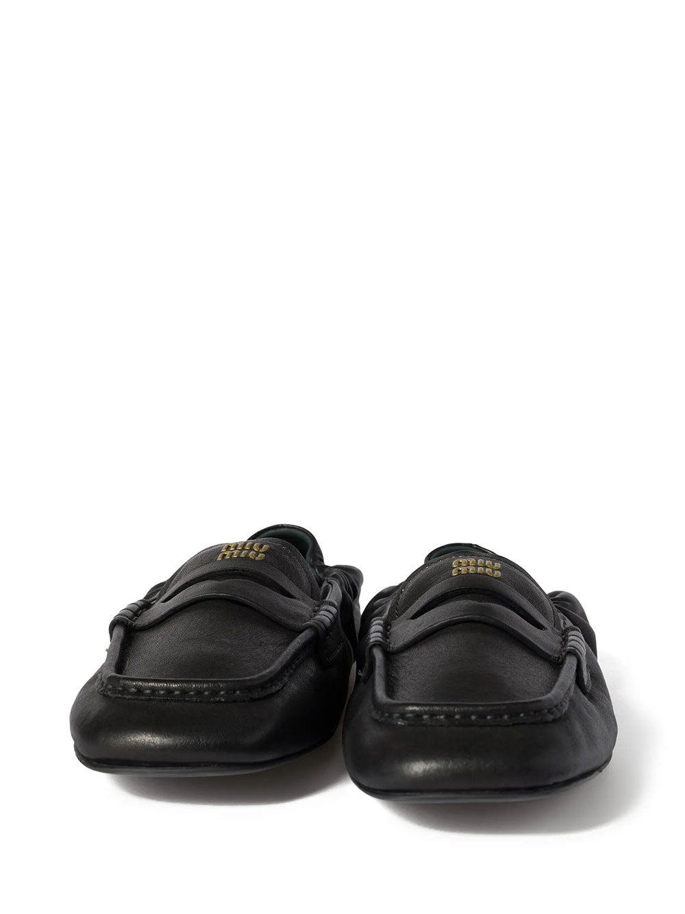 Miu Miu Women Ruches Nappa Leather Loafers MIU MIU
