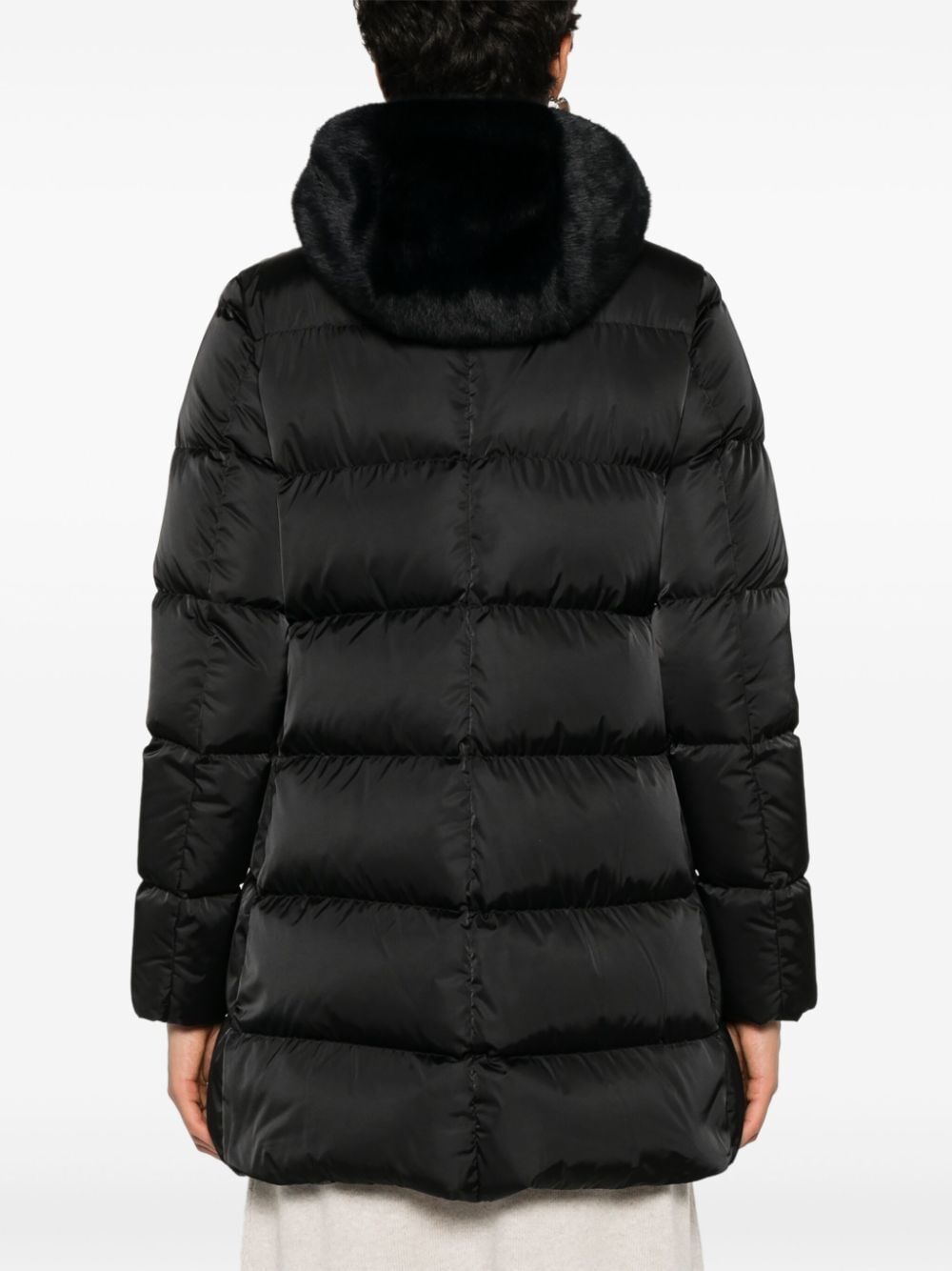 Herno Women Piumino A-Shape In Raso E Lady Alternative Fur HERNO