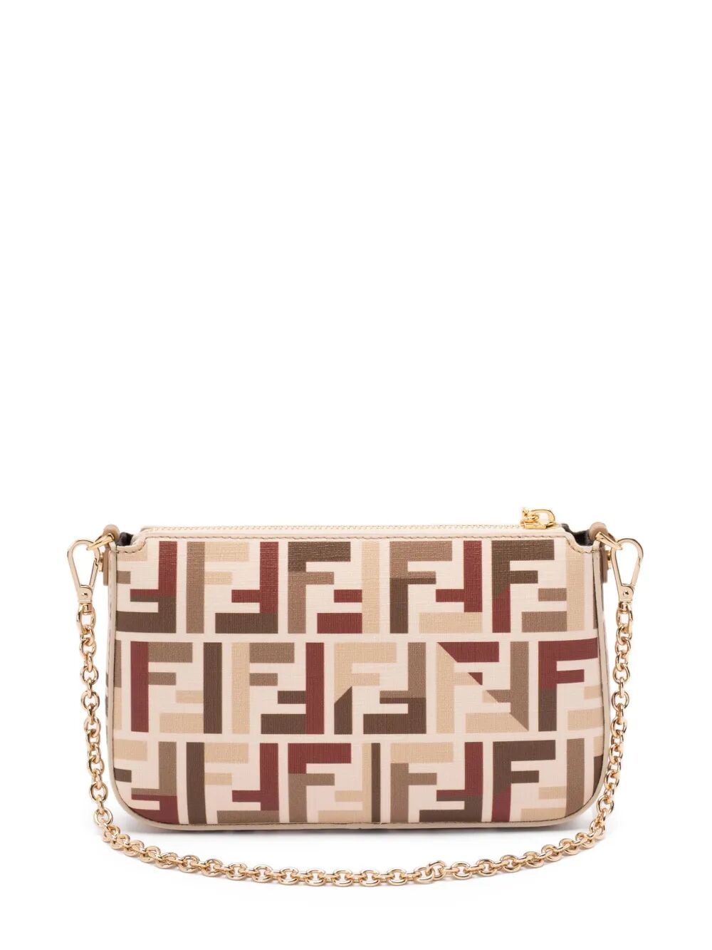 Fendi Women Ff Fabric Baguette Pouch With Chain FENDI