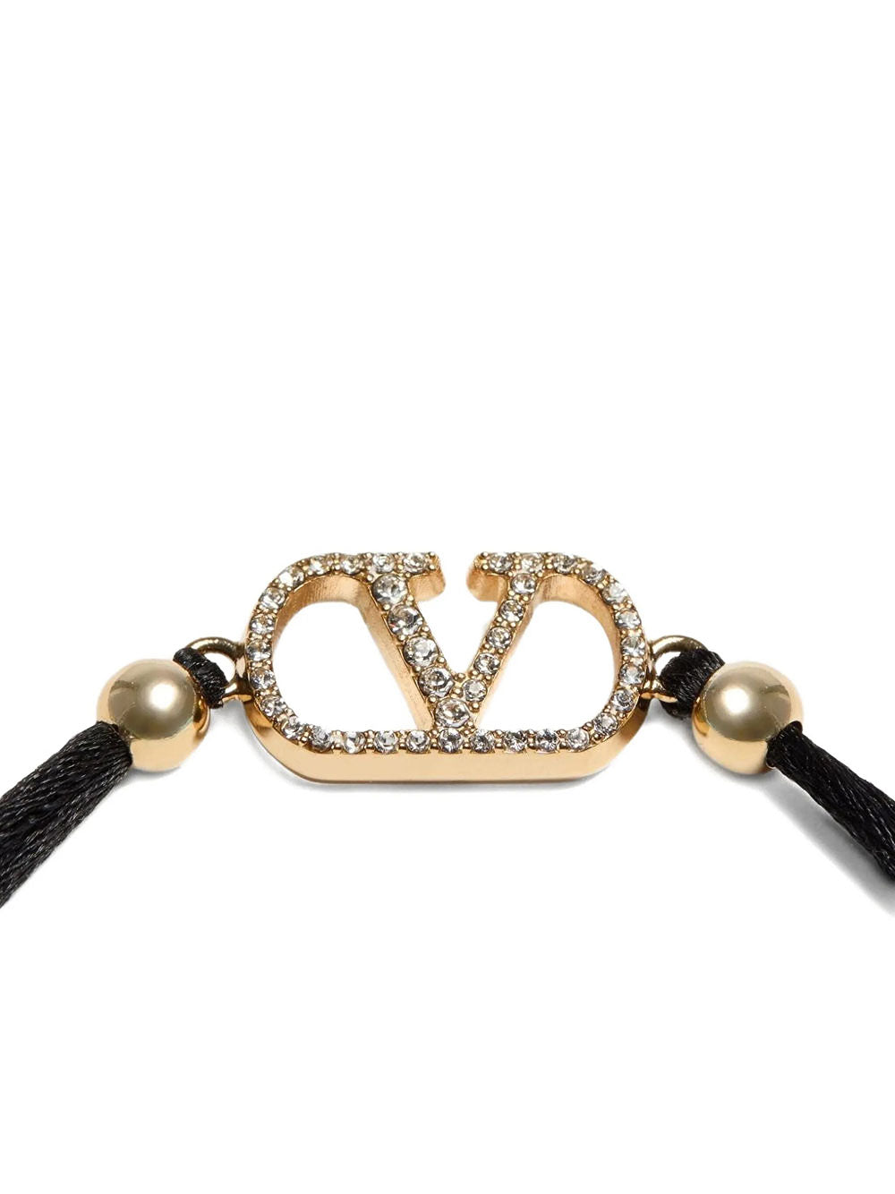 Valentino Garavani Women Bracciale Vlogo Signature Valentino In Cotone E Cristalli Swarovski® VALENTINO GARAVANI