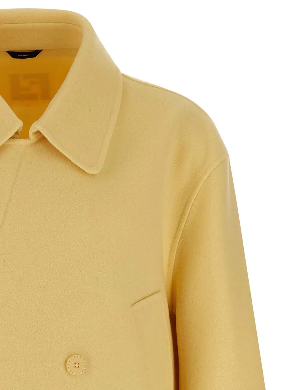 Fendi Men Wool Double-Breasted Pea Coat
