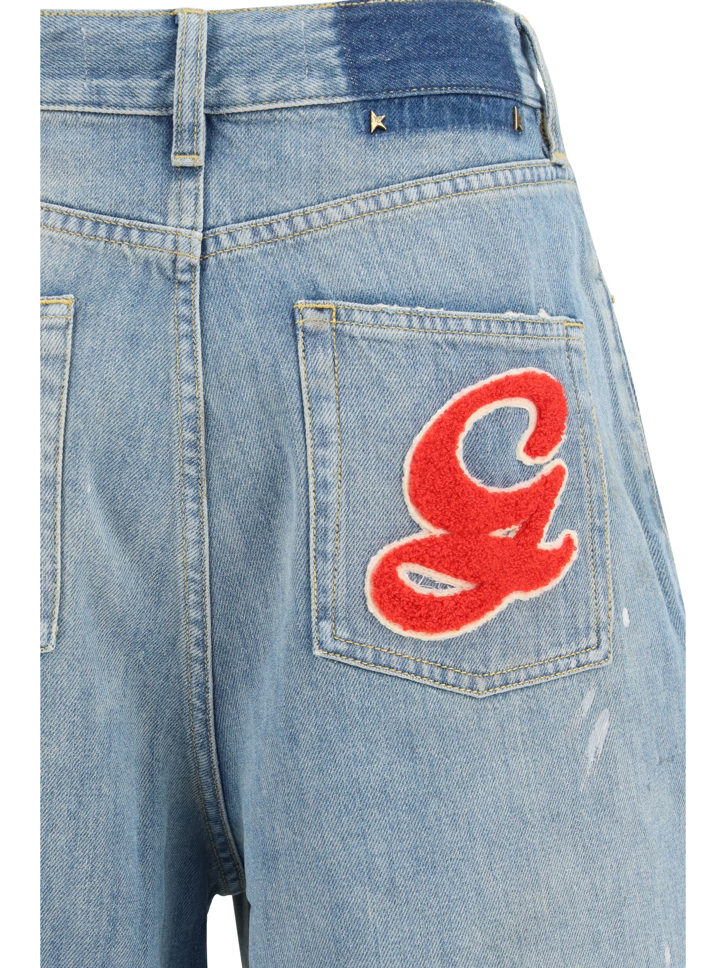 Golden Goose Women Embroidered Logo Denim Jeans GOLDEN GOOSE