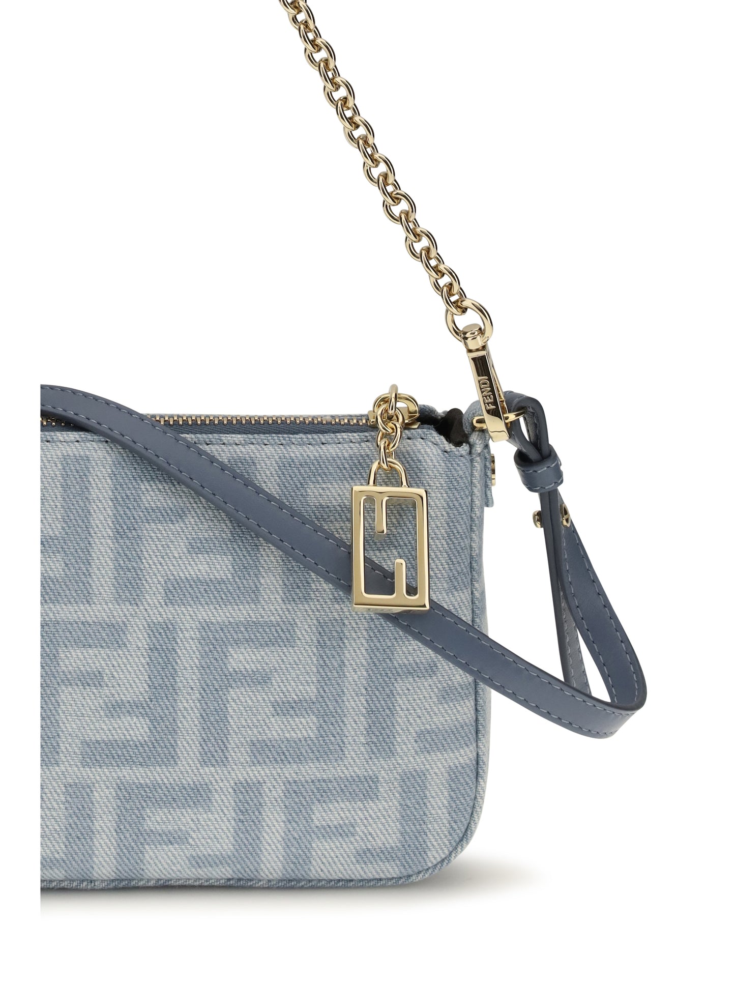 Fendi Women Denim Baguette Clutch FENDI