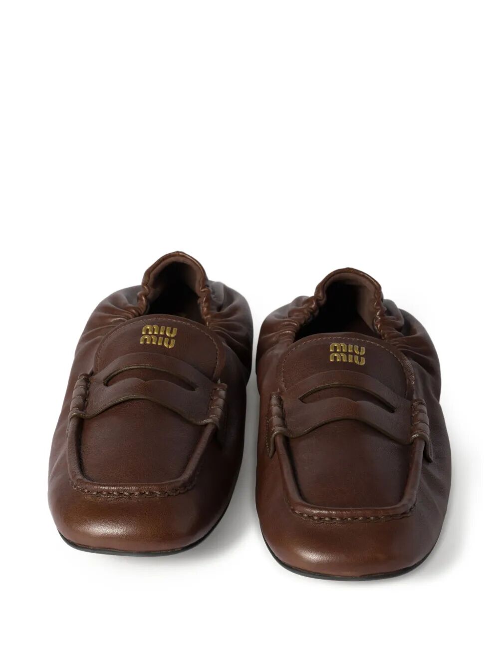 Miu Miu Women Ruches Nappa Leather Loafers