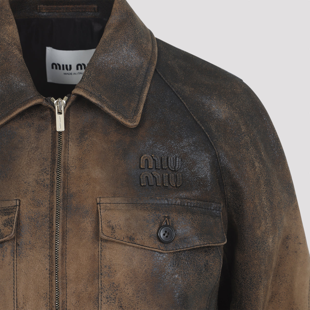 Miu Miu Lamb Leather Jacket Women MIU MIU