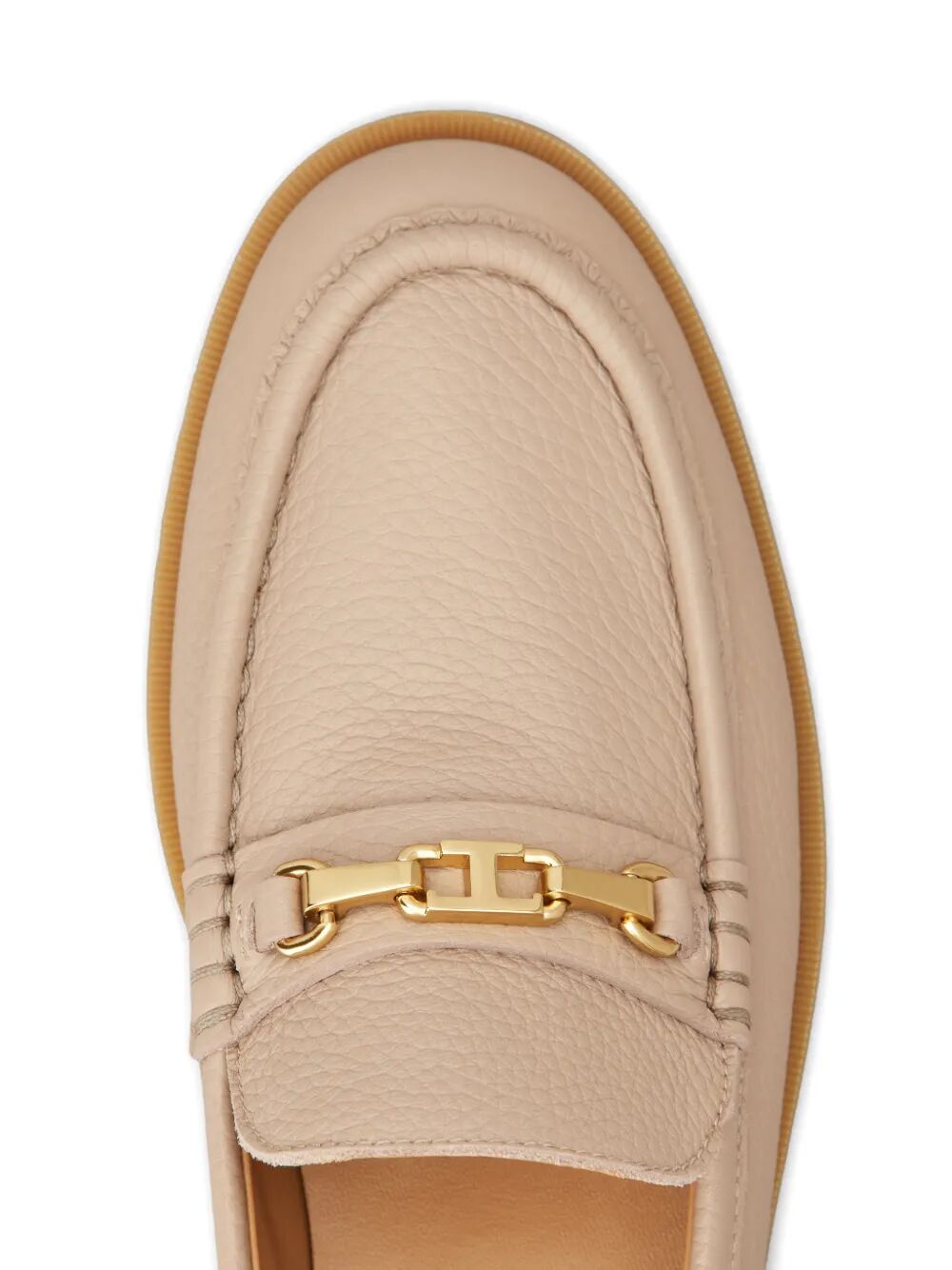 Tod's Women Gold-Tone Buckle Grained Leather Loafers TOD'S