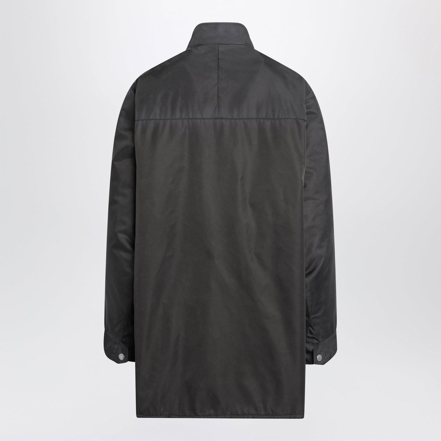 Prada Lead-Colored Washed Re-Nylon Raincoat Women PRADA