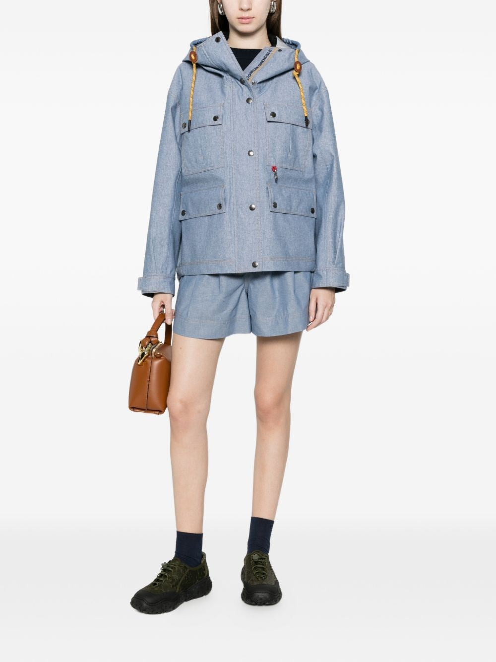 Moncler Grenoble Women Chambray Cotton Shorts MONCLER GRENOBLE