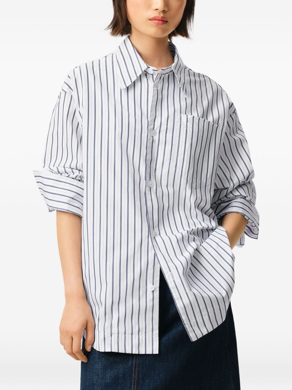 Ami Women Wide Striped Shirt AMI PARIS