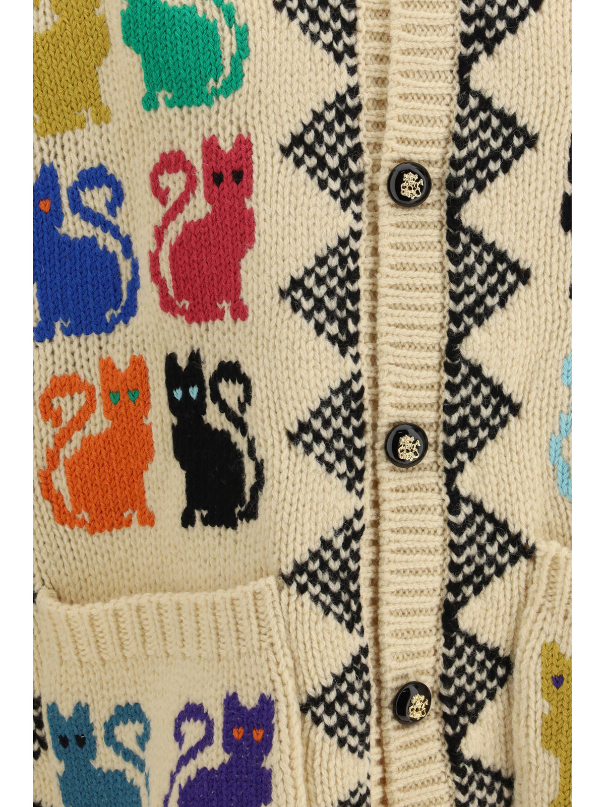 Valentino Men Cardigan With Le Chat De La Maison Jacquard Motif VALENTINO