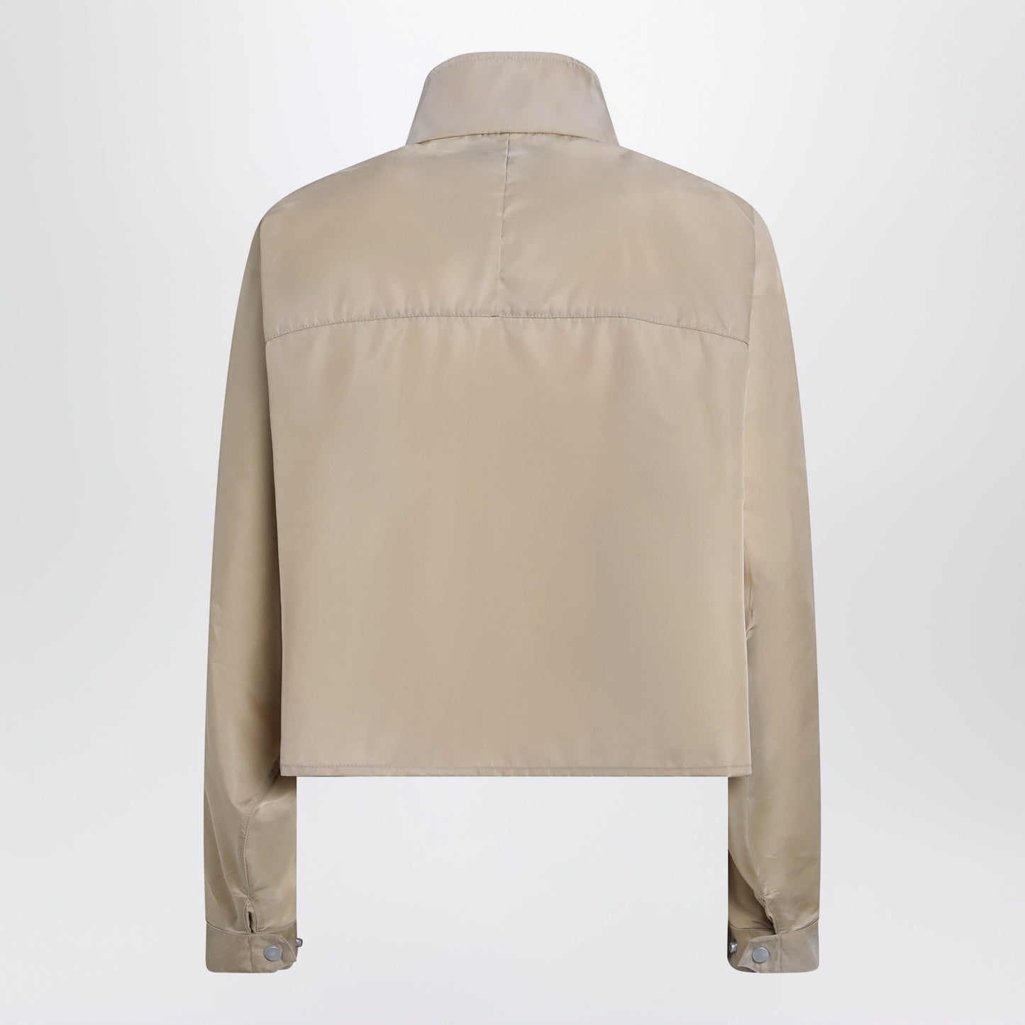Prada Short Re-Nylon Raincoat In Camel Women PRADA