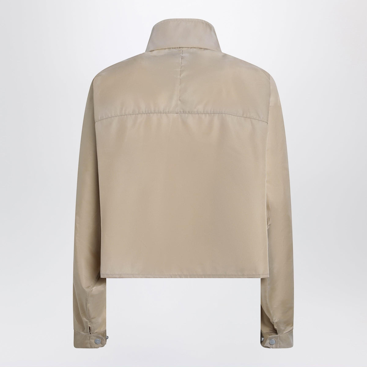 Prada Short Re-Nylon Raincoat In Camel Women PRADA