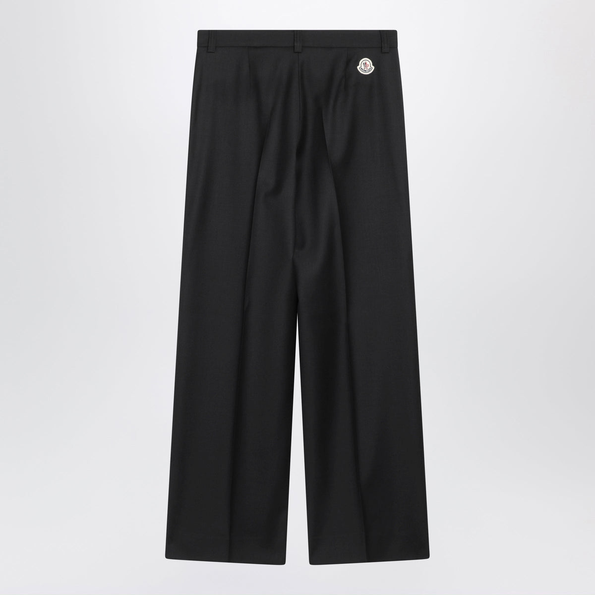 Moncler Black Wide-Leg Trousers In Wool Women MONCLER