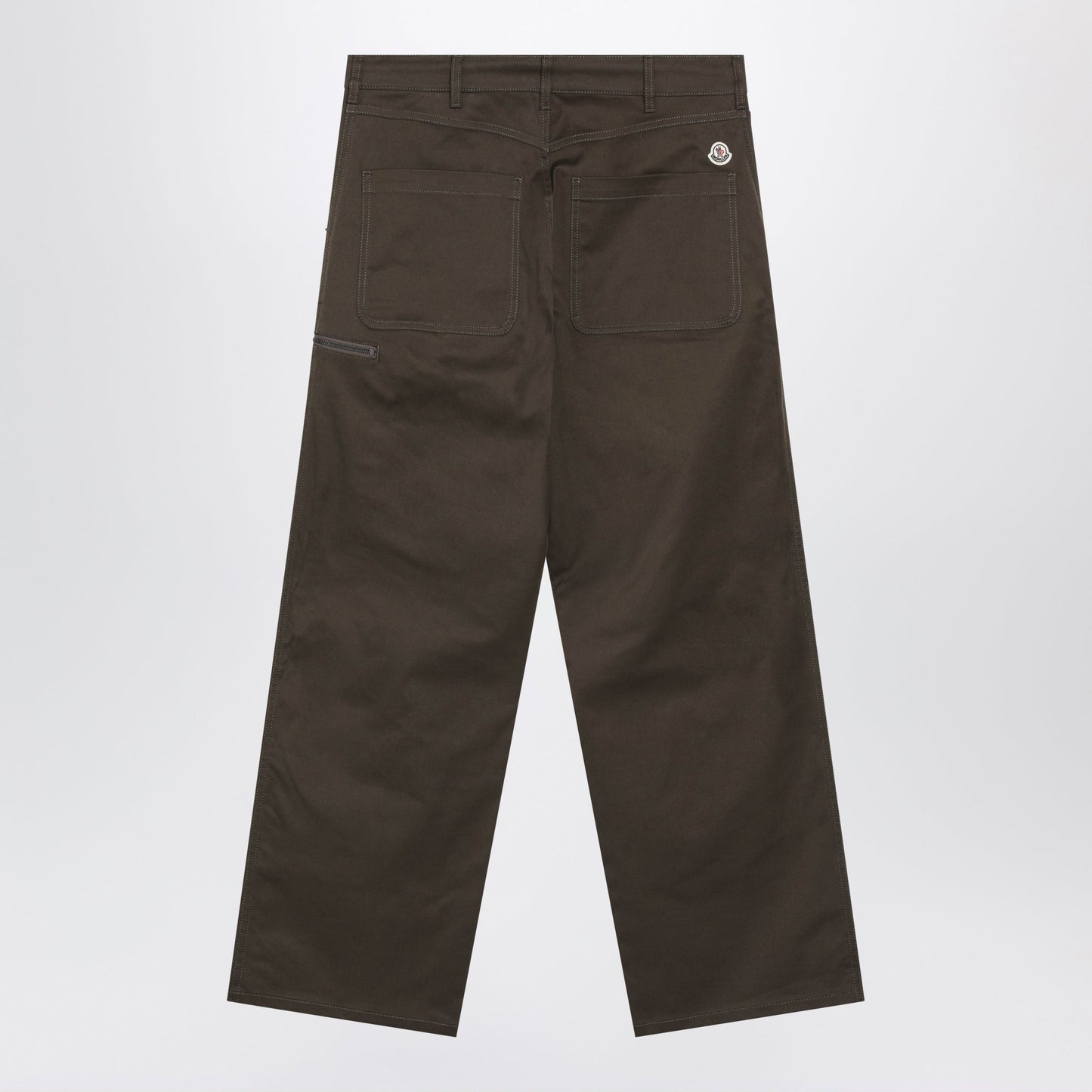 Moncler Khaki Green Technical Cotton Trousers Men MONCLER