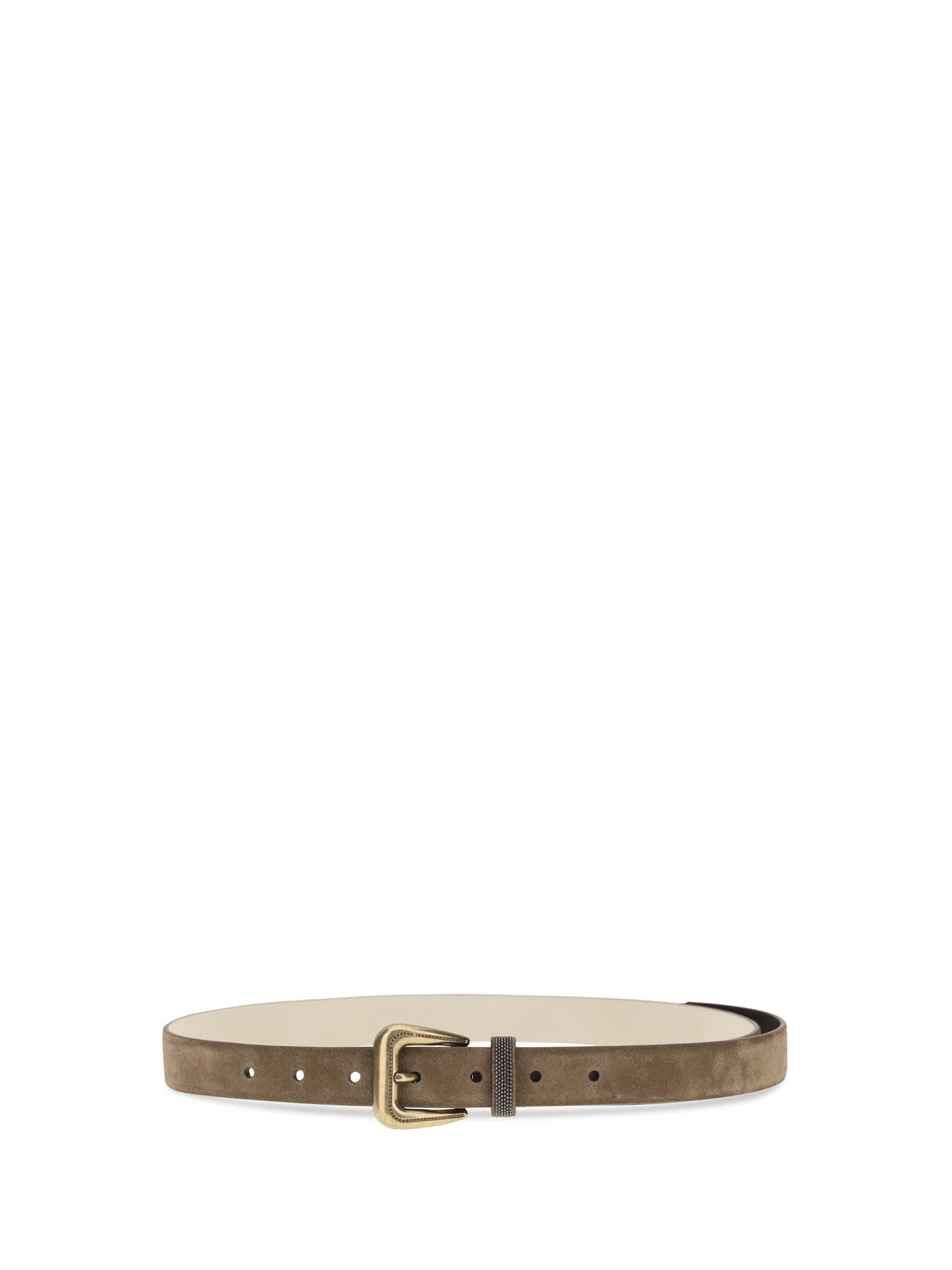 Brunello Cucinelli Women Suede Belt With Monili Detail BRUNELLO CUCINELLI