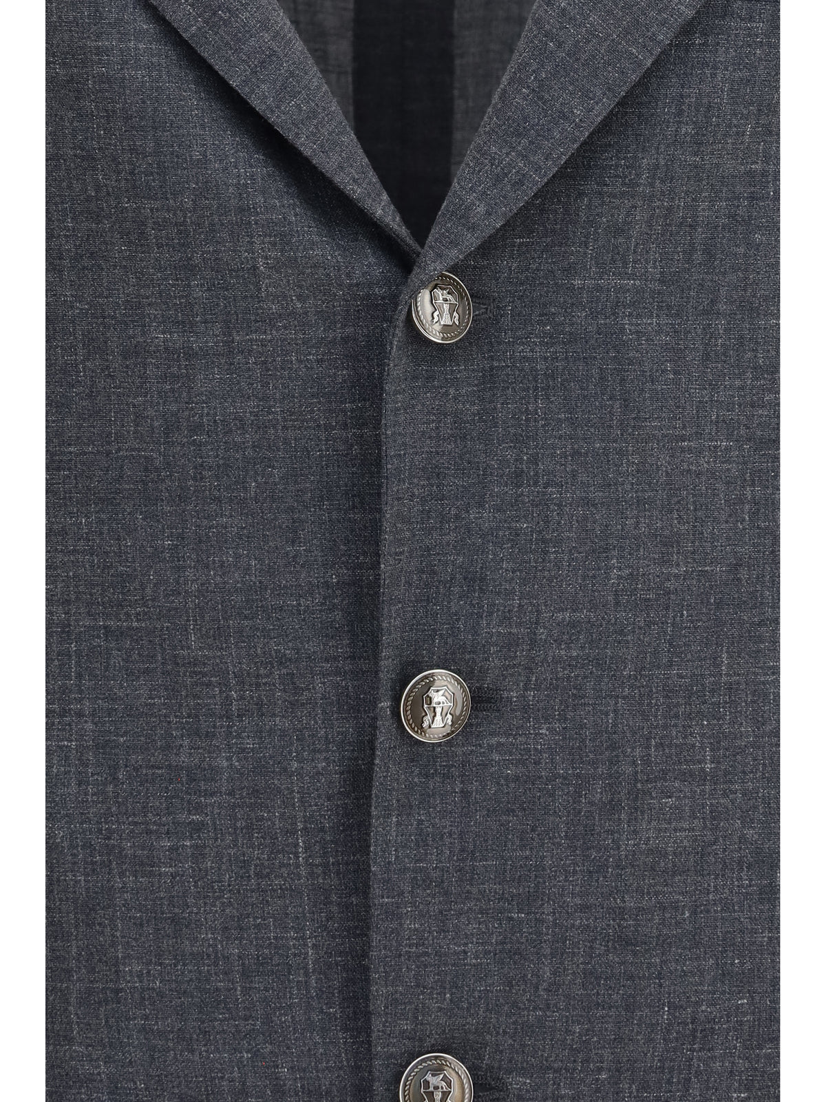 Brunello Cucinelli Men Deconstructed Jacket In Flame-Textured Wool, Silk, And Linen BRUNELLO CUCINELLI