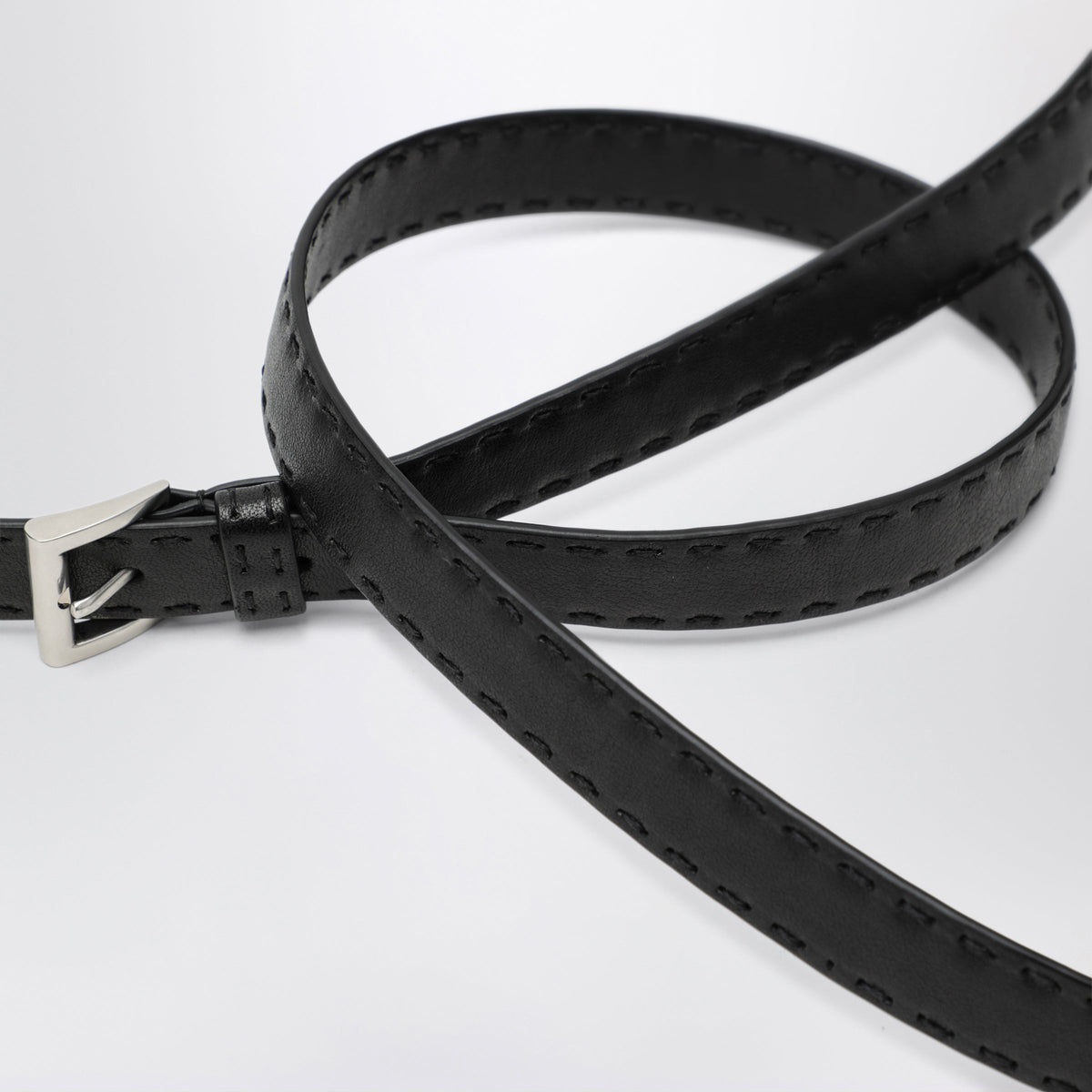Prada Black Leather Belt Men PRADA