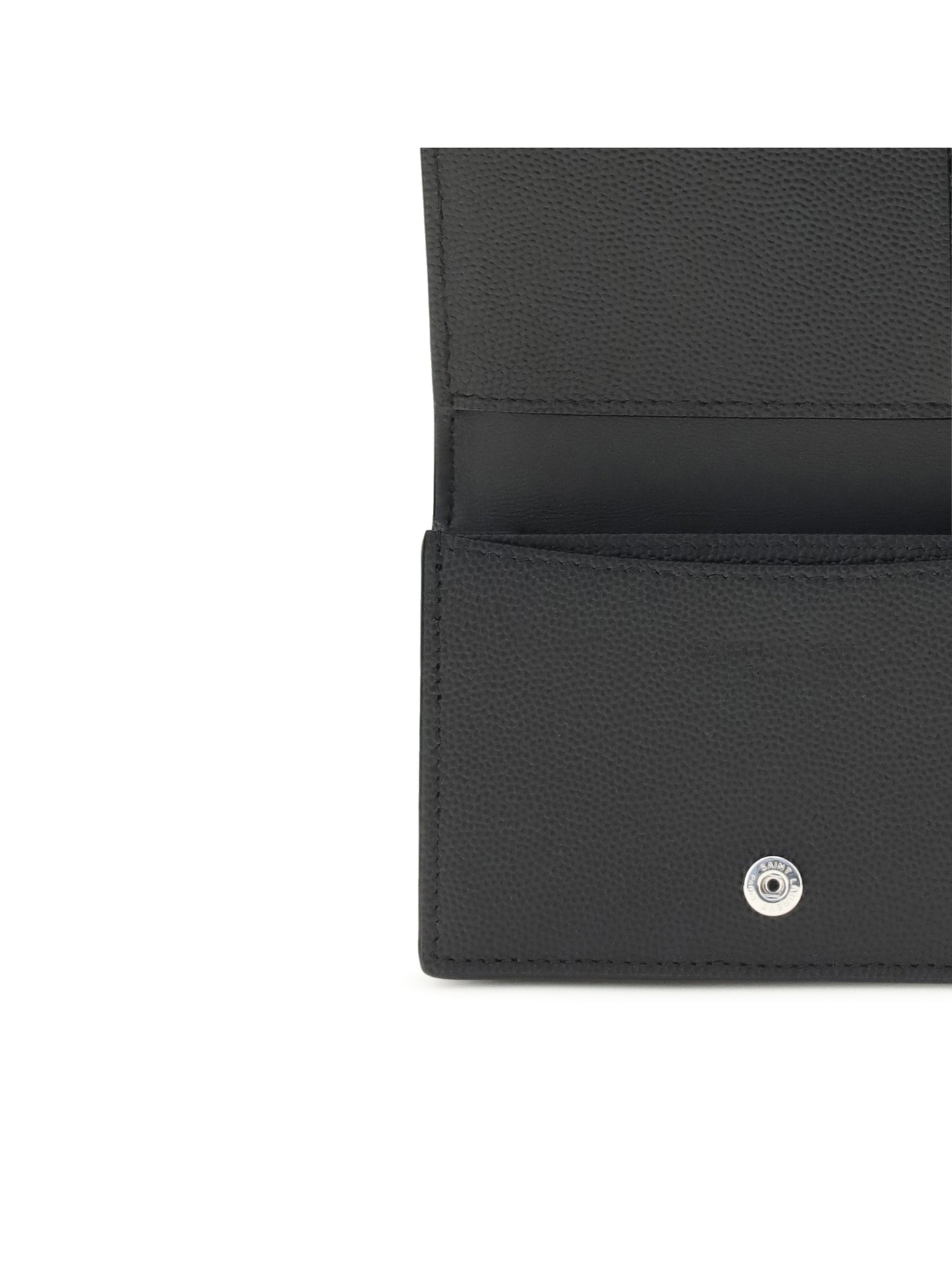 Saint Laurent Men Grain De Poudre Leather Business Card Holder SAINT LAURENT