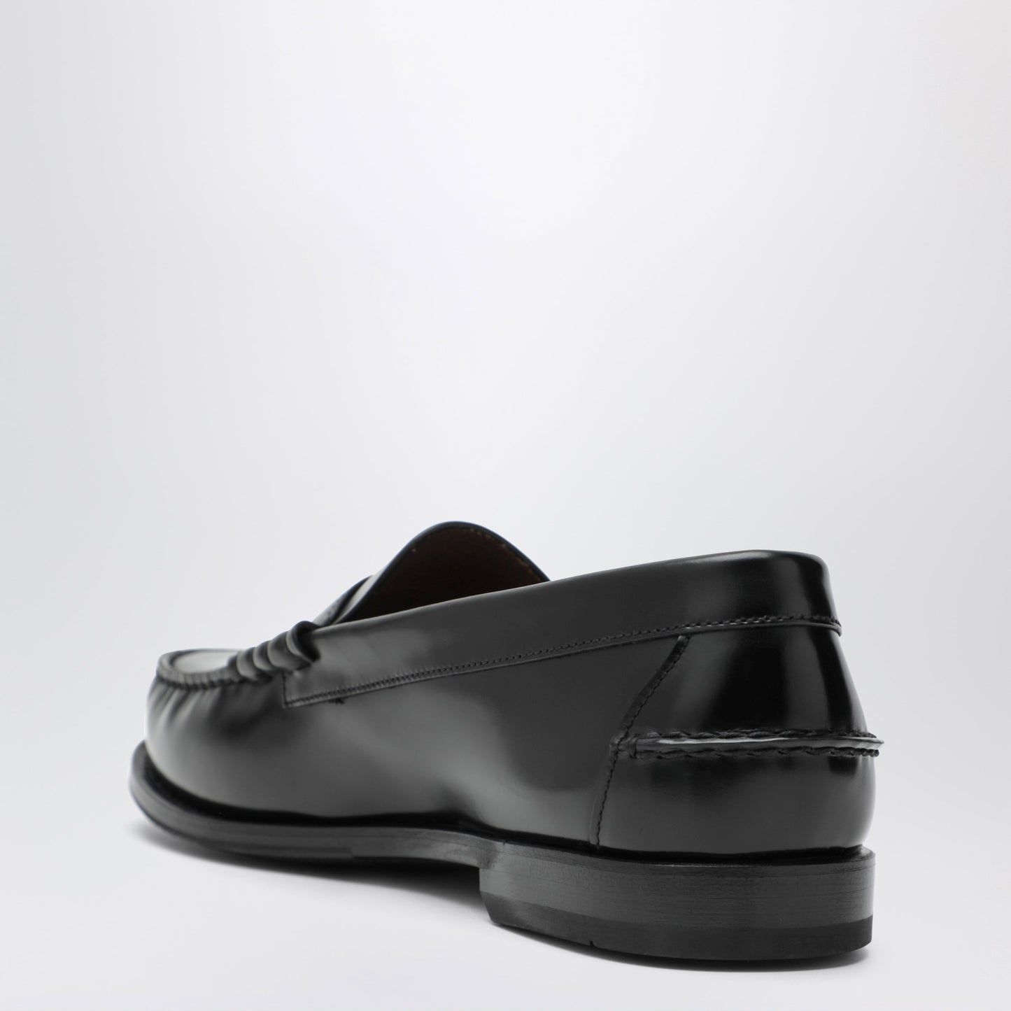 Prada Black Brushed Leather Loafers Men PRADA