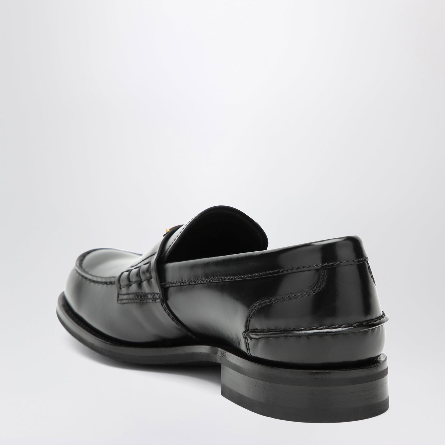Prada Brushed Leather Moccasins In Black Men PRADA