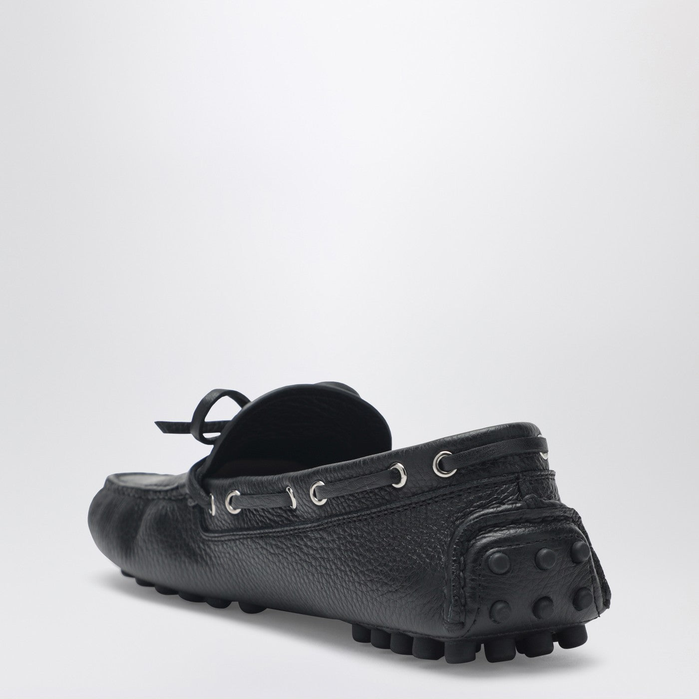 Prada Black Leather Loafers With Strap Men PRADA