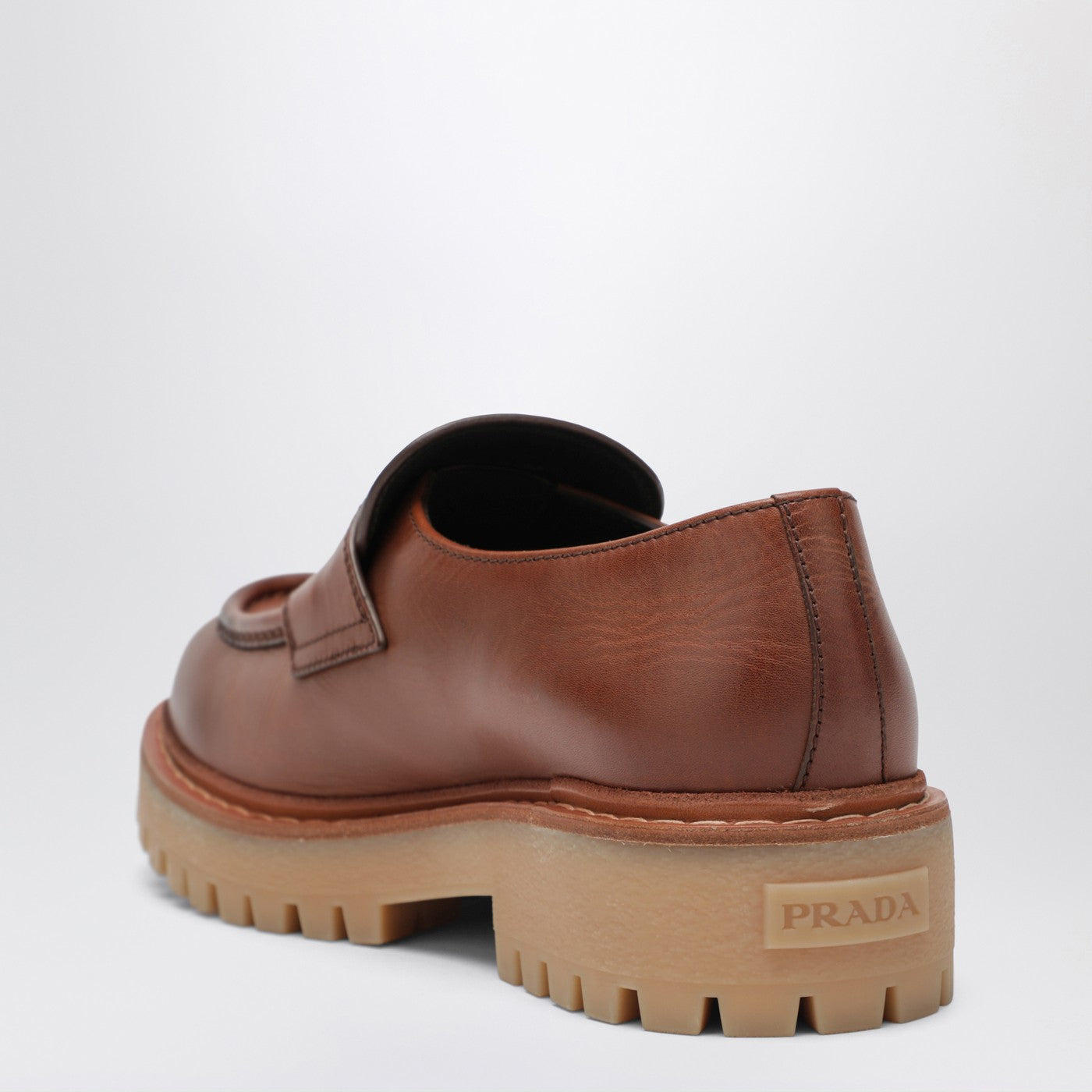 Prada Ebony Leather Loafers Men PRADA