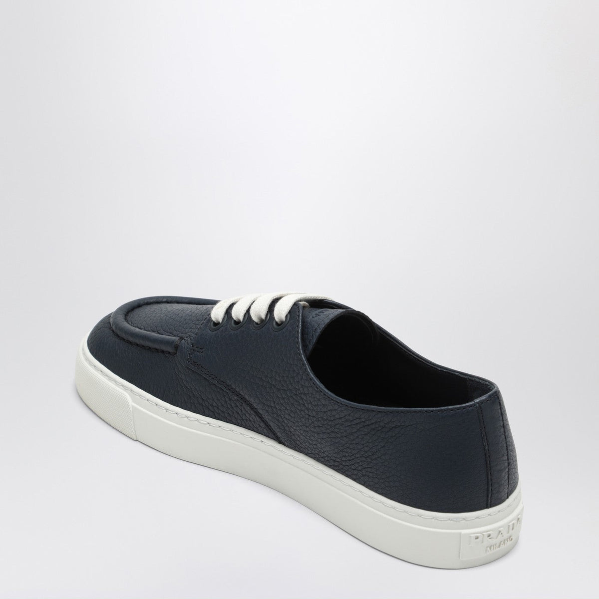 Prada Blue Baltic Hammered Leather Sneakers Men PRADA