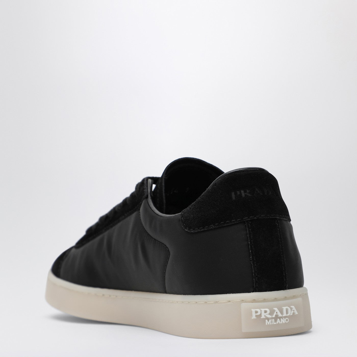 Prada Black Fabric And Suede Sneakers Men PRADA