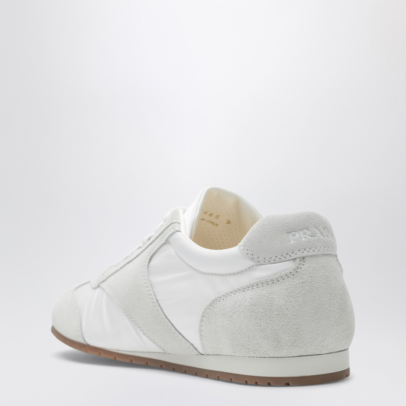 Prada White Fabric And Suede Sneakers Men PRADA