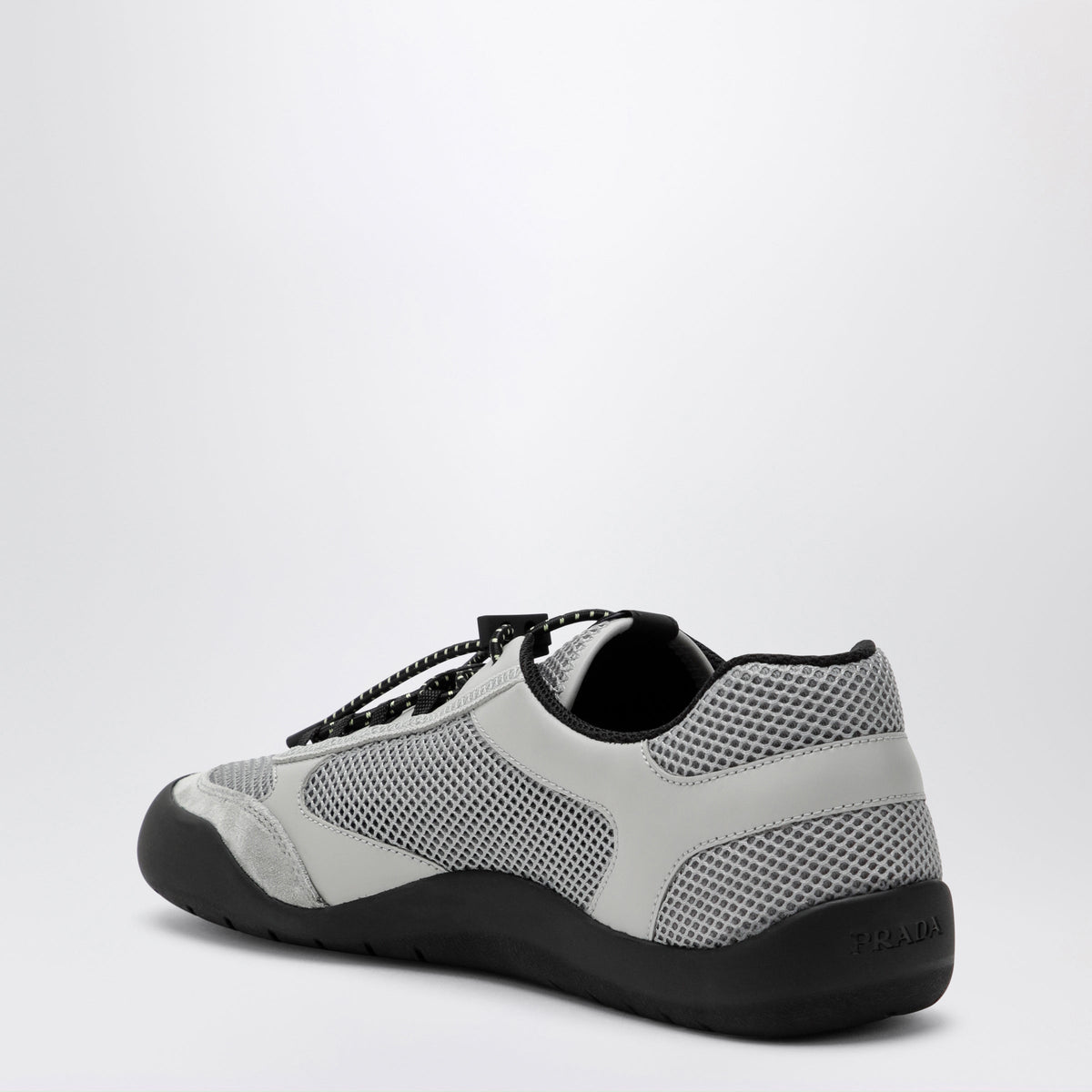 Prada Grey Speedrock Sneakers In Leather And Mesh Fabric Men PRADA