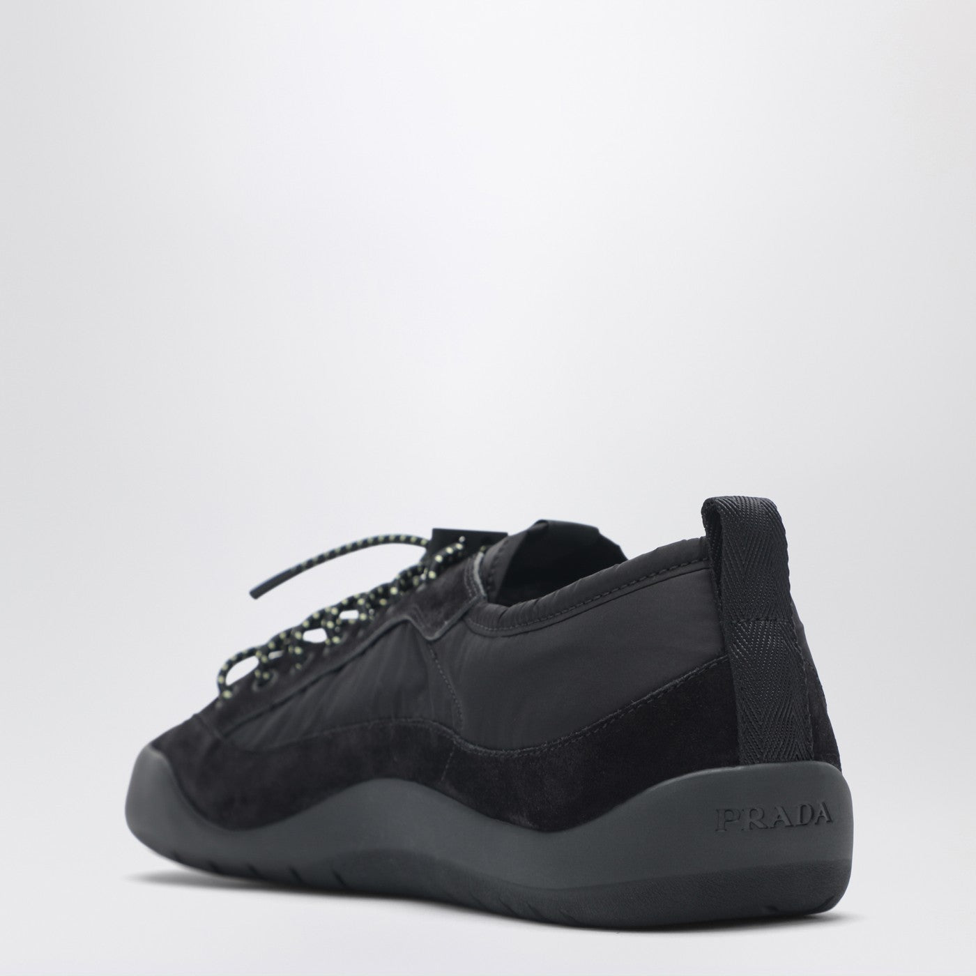 Prada Black Speedrock Sneakers In Re-Nylon And Suede Men PRADA