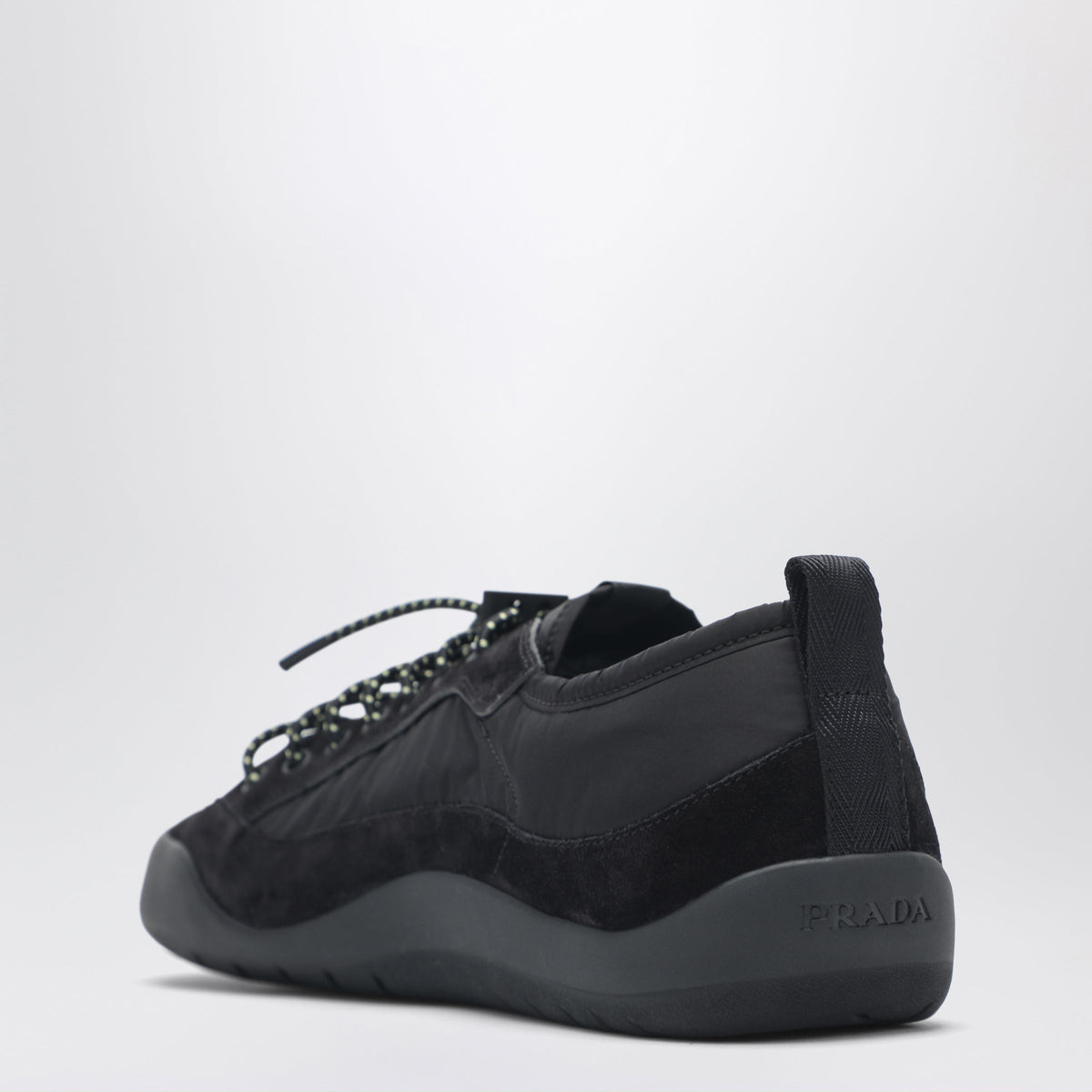 Prada Black Speedrock Sneakers In Re-Nylon And Suede Men PRADA