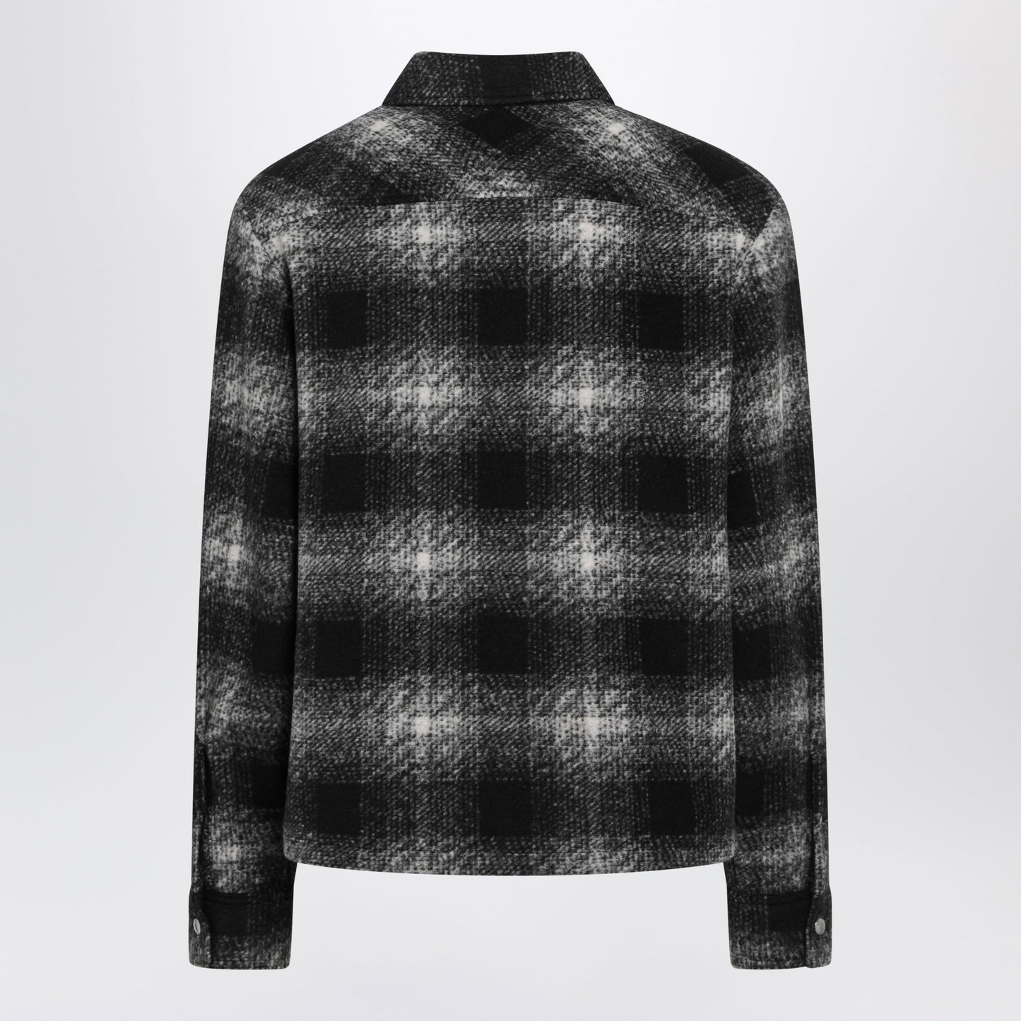 Moncler Black Check-Pattern Wool-Blend Jacket Men MONCLER