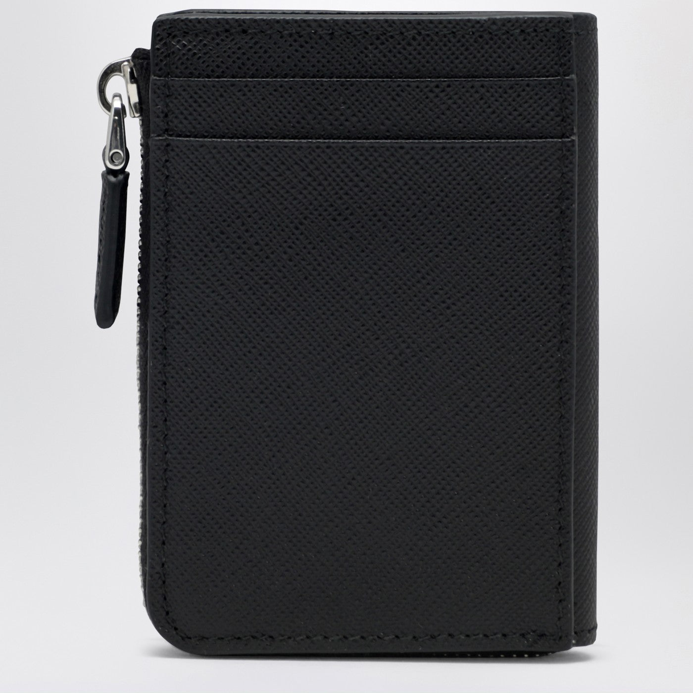 Prada Black Saffiano Zip Card Holder Men PRADA
