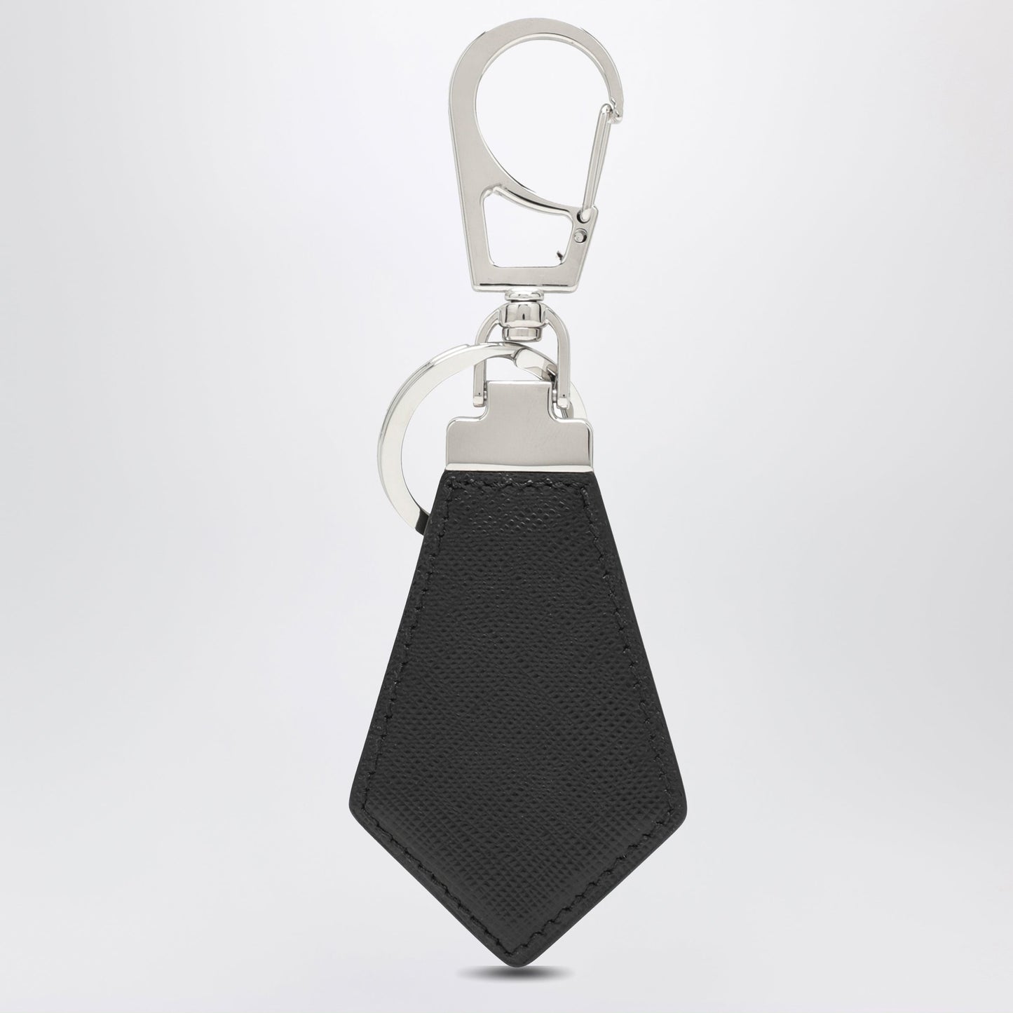 Prada Black Saffiano Key Holder With Logo Men PRADA