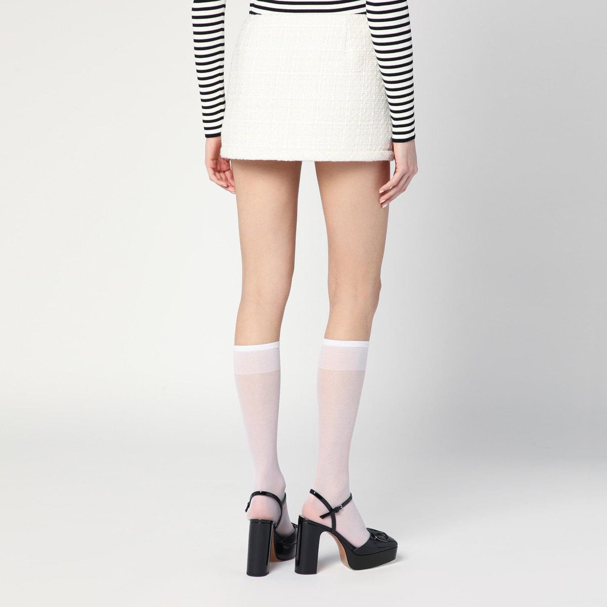 Marc Jacobs Ivory Textured Tweed Mini Skirt Women MARC JACOBS