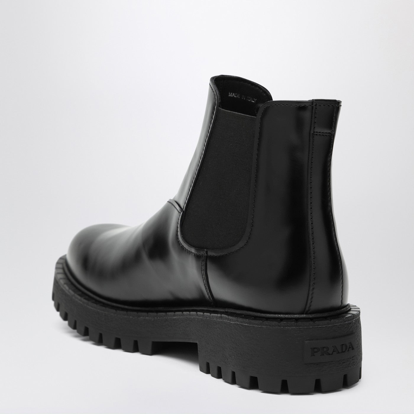 Prada Black Leather Ankle Boot Men PRADA