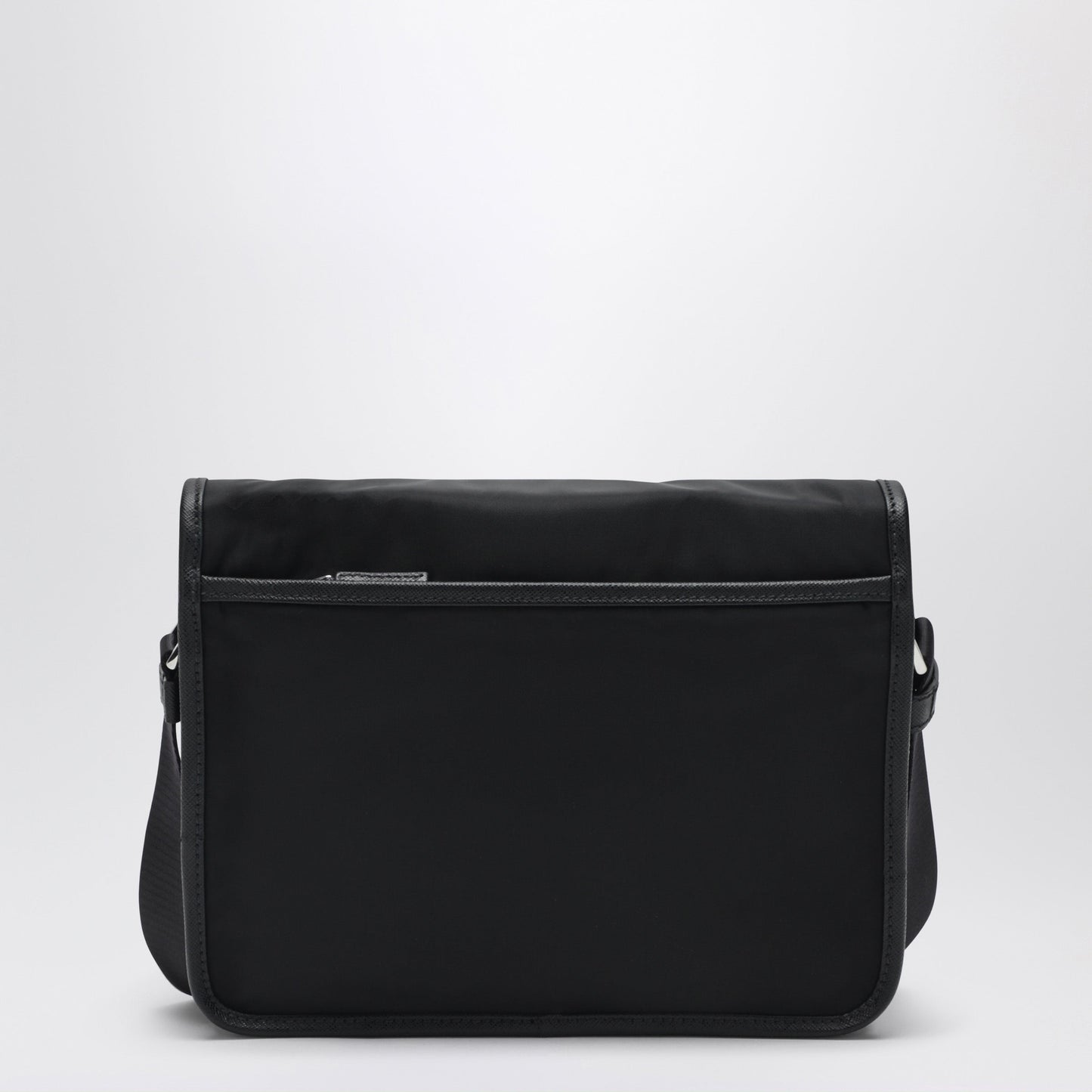 Prada Black Shoulder Bag In Re-Nylon And Saffiano Leather Men PRADA