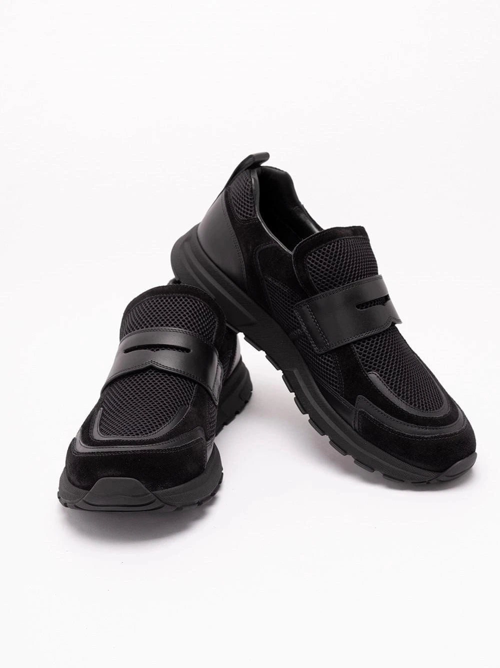 Prada Men Mesh And Leather Sneakers PRADA