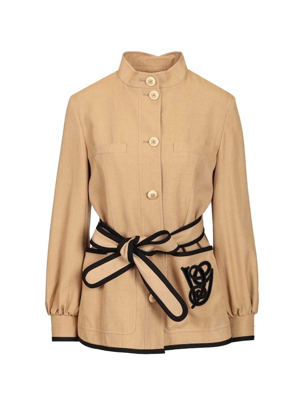 Valentino Garavani Women Embroidered Twill Jacket With Belt VALENTINO GARAVANI