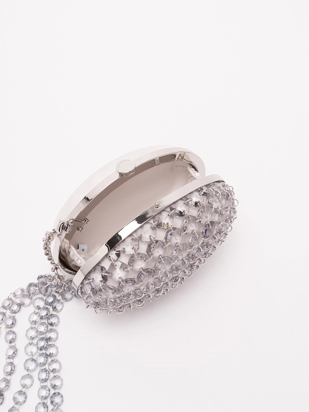 Self-Portrait Women Oval Crystal Chain Clutch Bag SELF-PORTRAIT