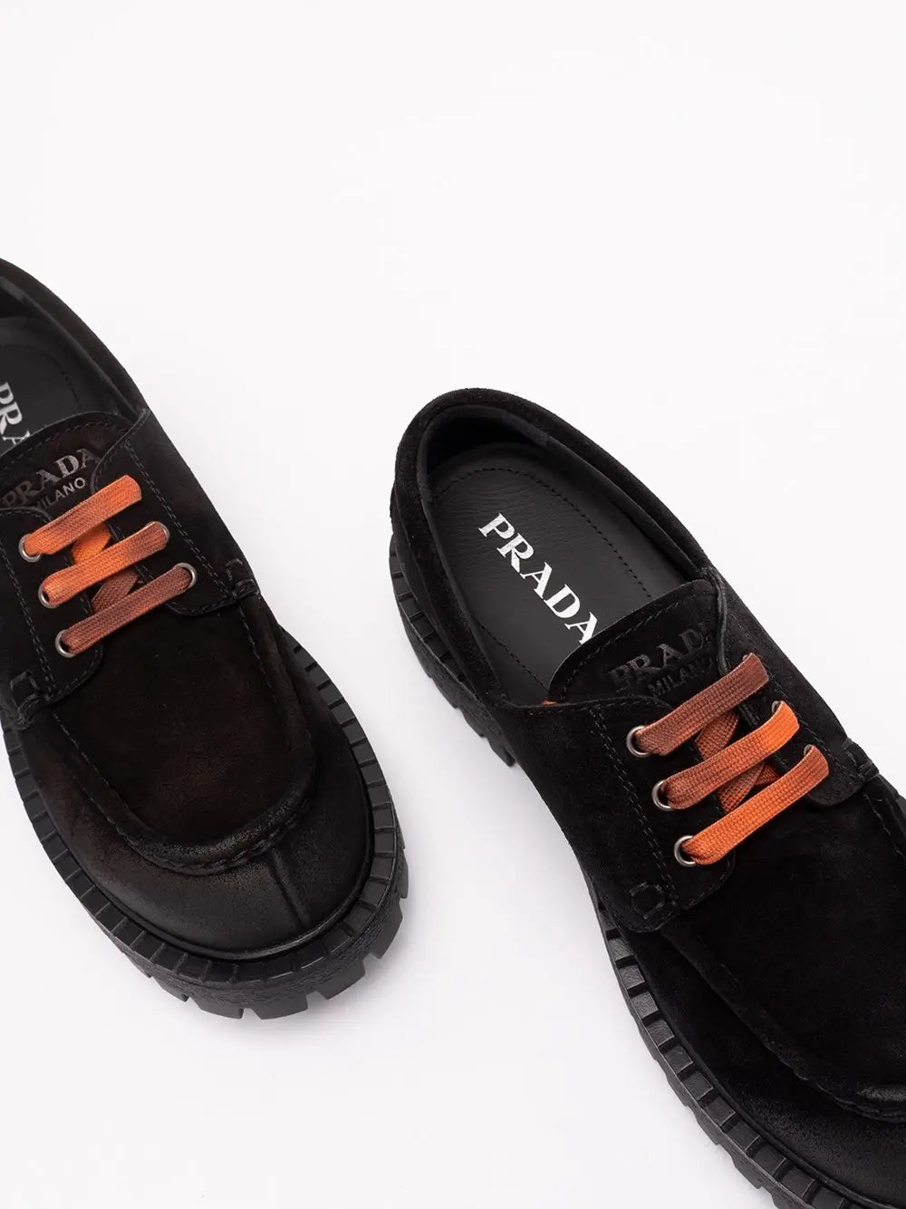Prada Men Laced Suede Loafers PRADA