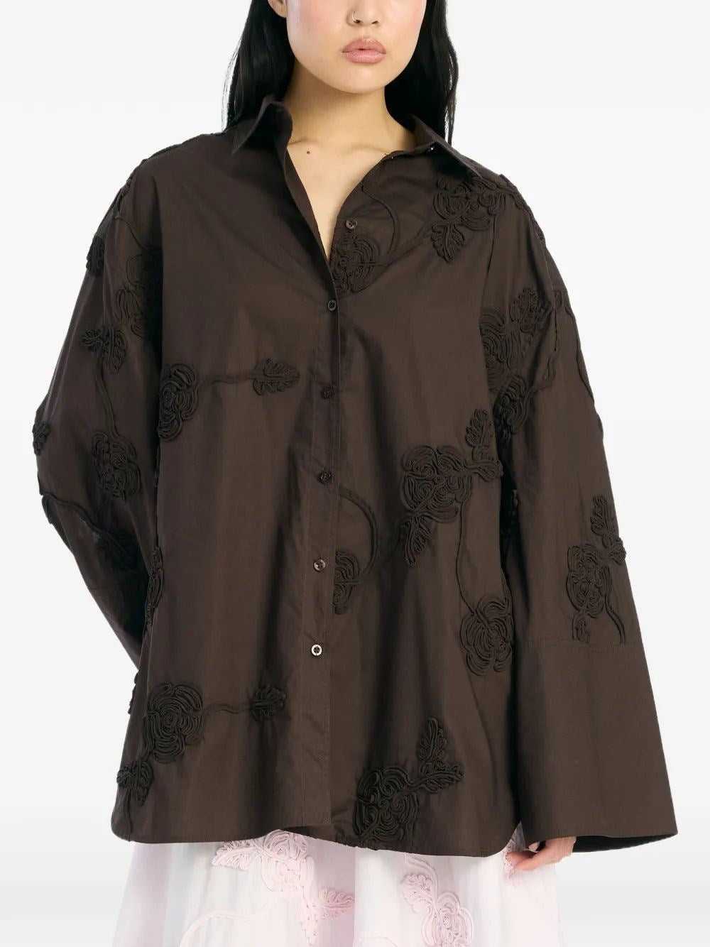 Rotate Women Flower Oversized Shirt ROTATE