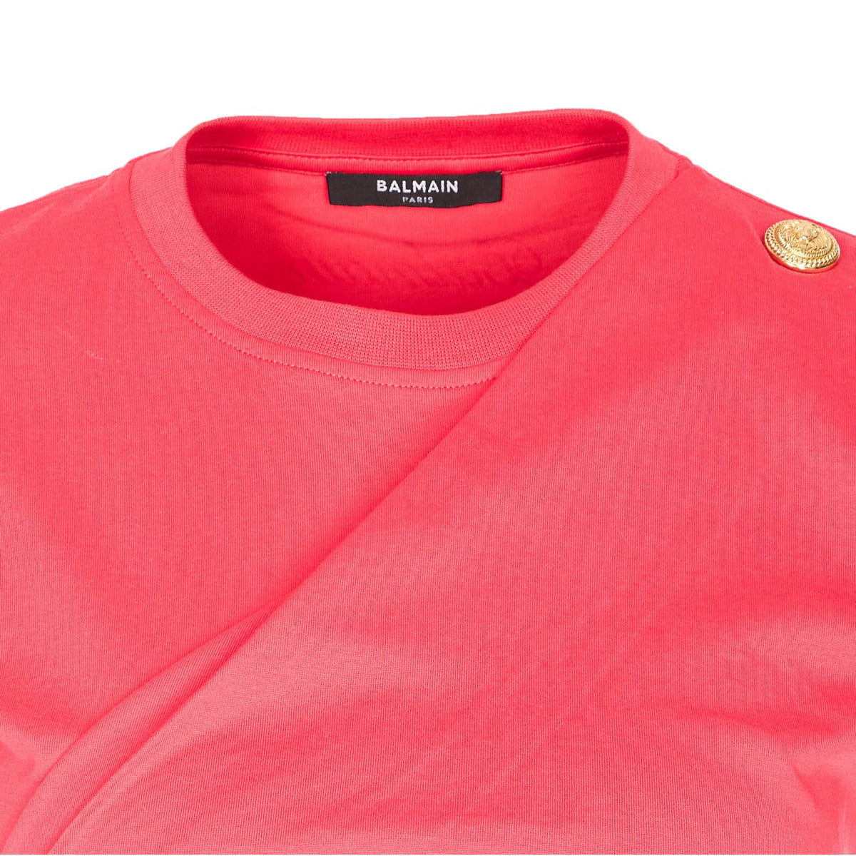 Balmain Women 3 Buttons Draped T-Shirt BALMAIN