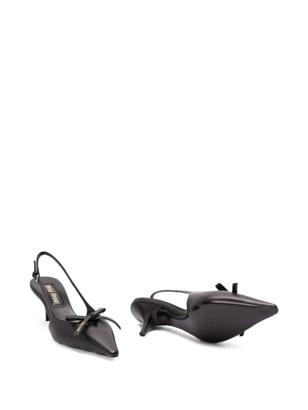 Miu Miu Women Leather Slingback Pumps With Bow MIU MIU